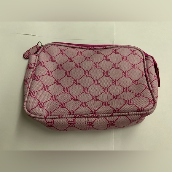 Three New Lauren Ralph Lauren Pink Cosmetic Bags iPhone Bag Signature RL Print - Picture 5 of 16